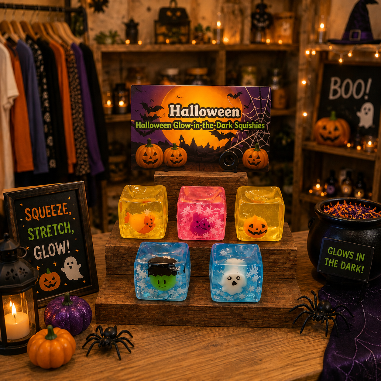 Ready To Ship Halloween Glow In The Dark Mystery Color Cubes 5.5 By 5.5 Cm by JuliaRoseWholesale
