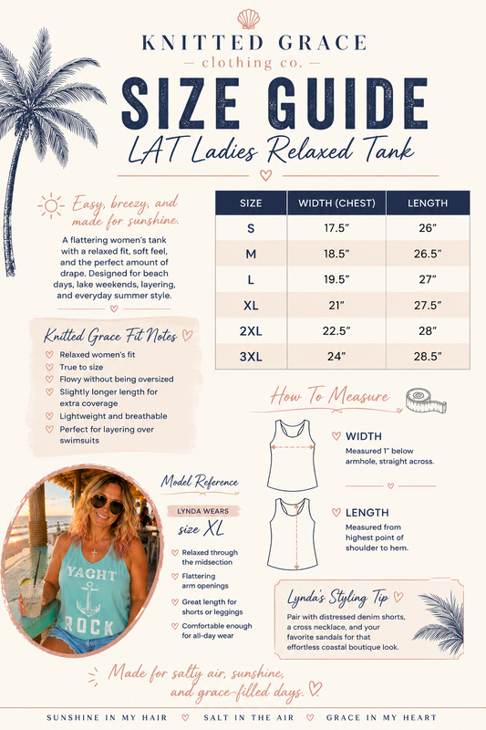 Yacht Rock Ladies Tank by Knitted Grace Boutique