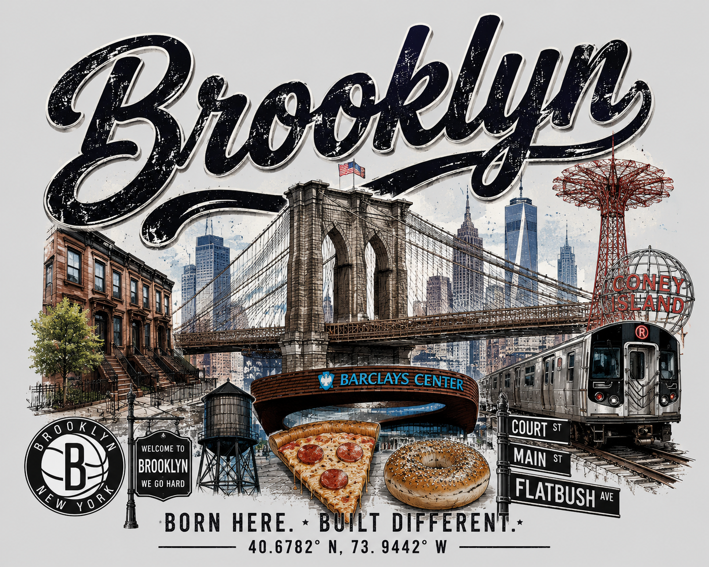 Brooklyn New York Ivory Unisex T-Shirt