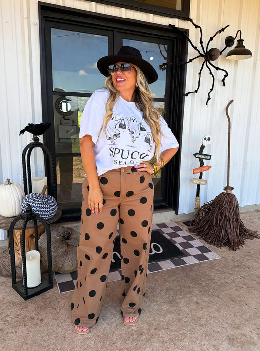 Blakeley Mocha Dot Denim Jeans - Preorder by Blakeley