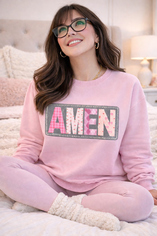 Amen Vintage Wash Pullover in Dusty Pink