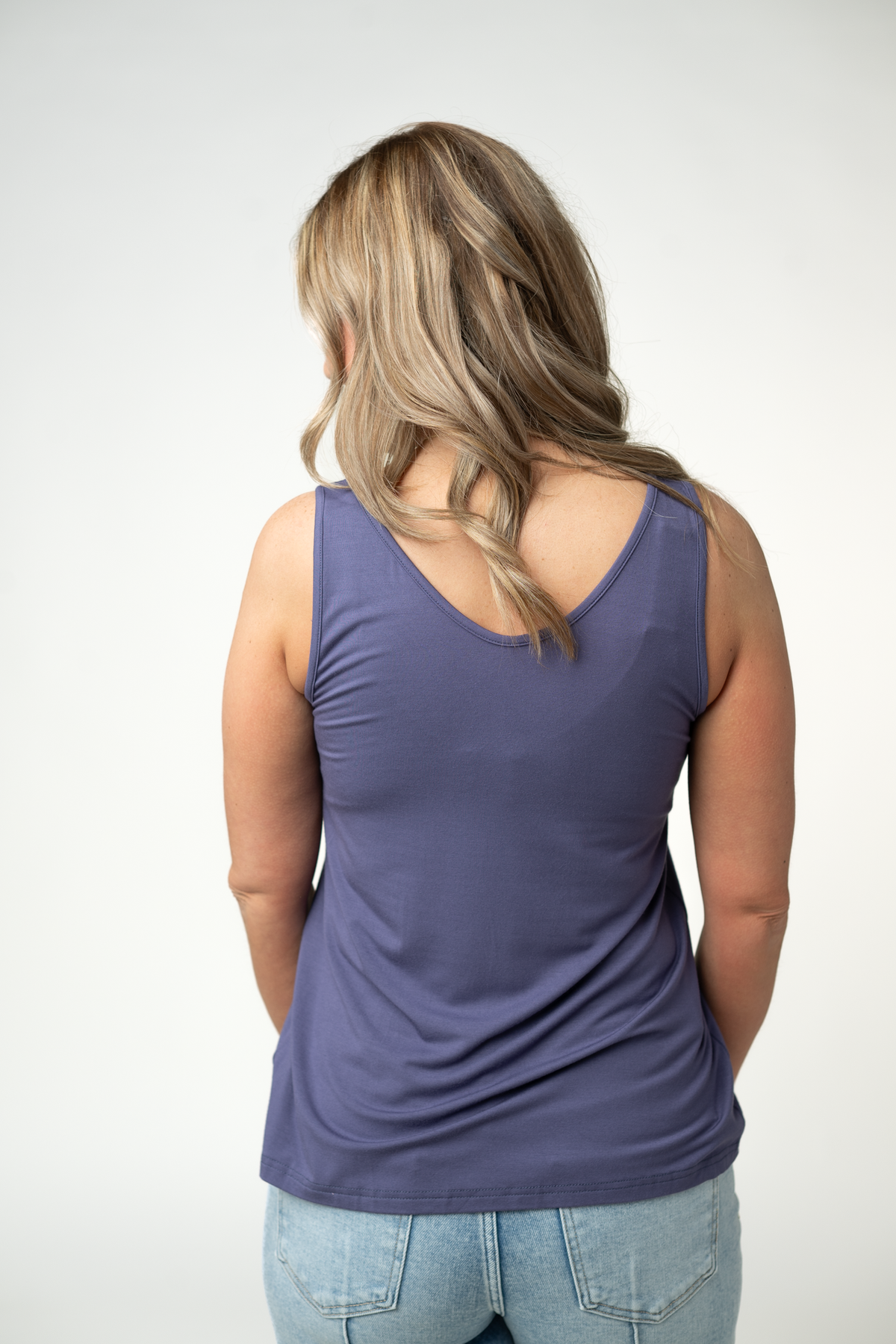 IN STOCK Vera V Neck Tank - Slate Purple FINAL SALE by Michelle Mae