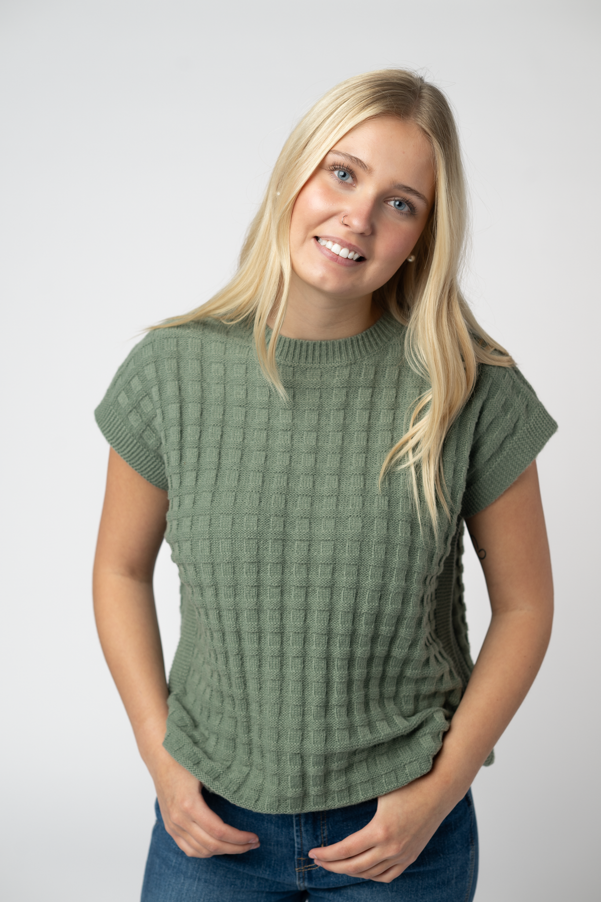 IN STOCK Kelly Knitted Top - Sage by Michelle Mae
