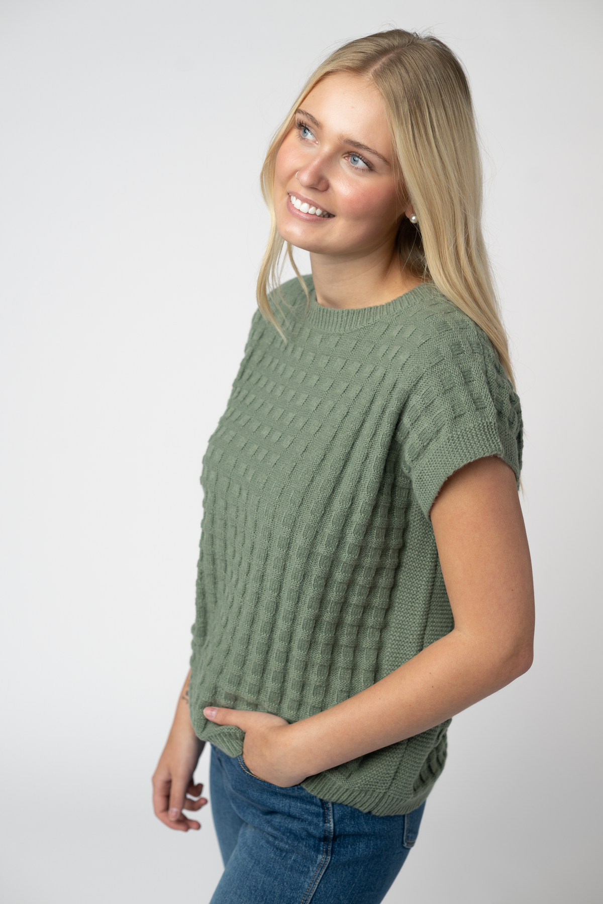 IN STOCK Kelly Knitted Top - Sage by Michelle Mae