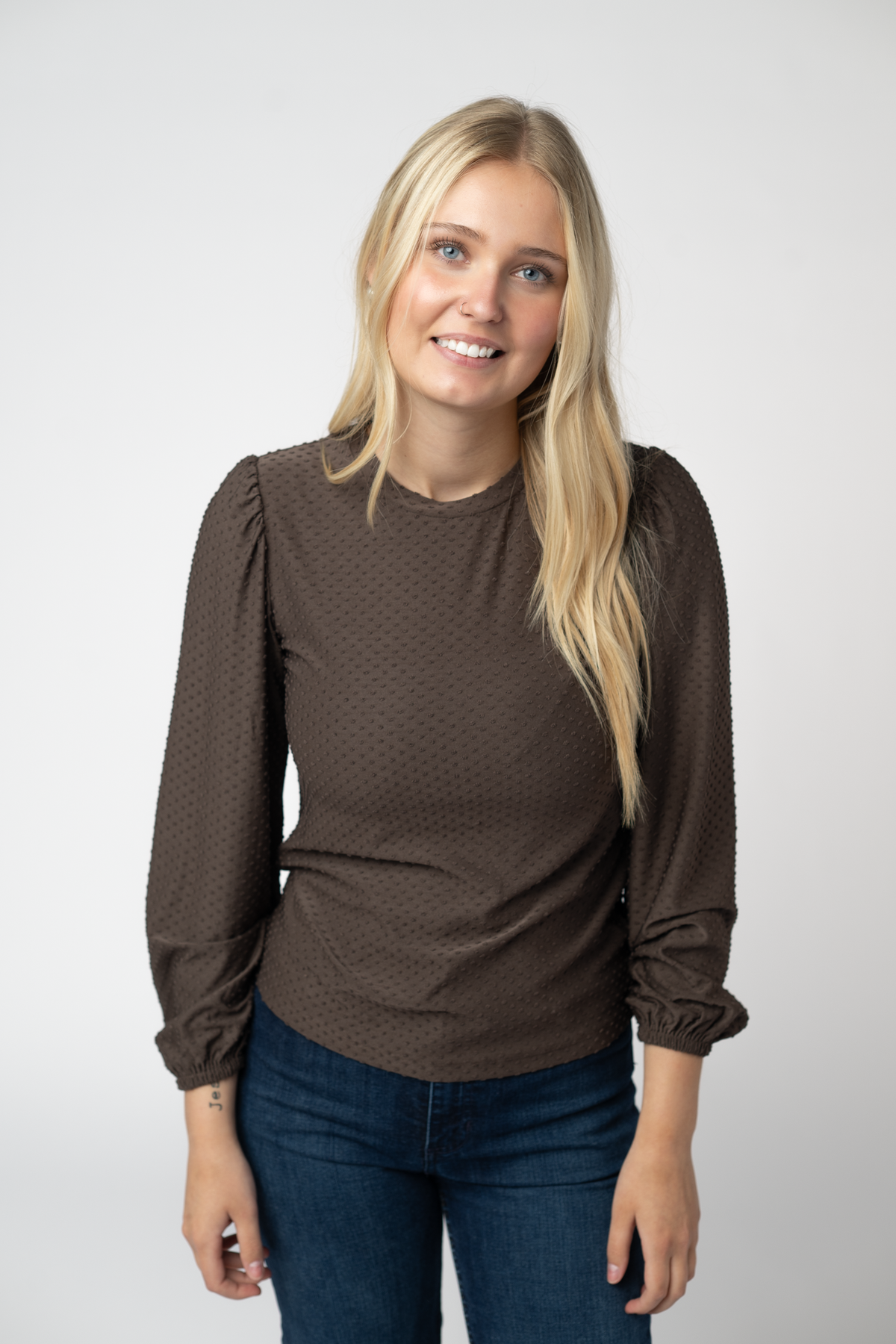IN STOCK Miranda Dot Top - Brown by Michelle Mae