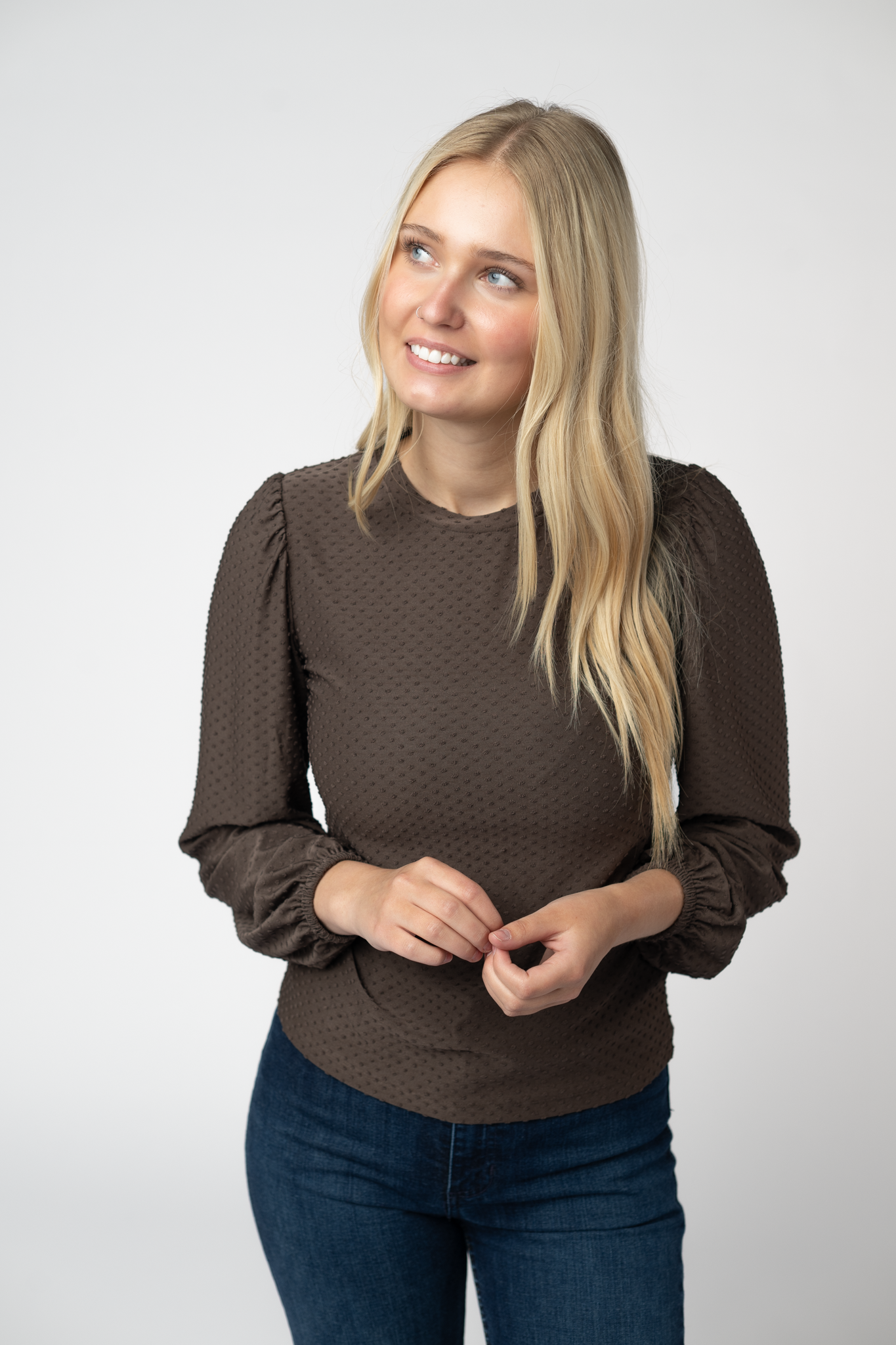 IN STOCK Miranda Dot Top - Brown by Michelle Mae