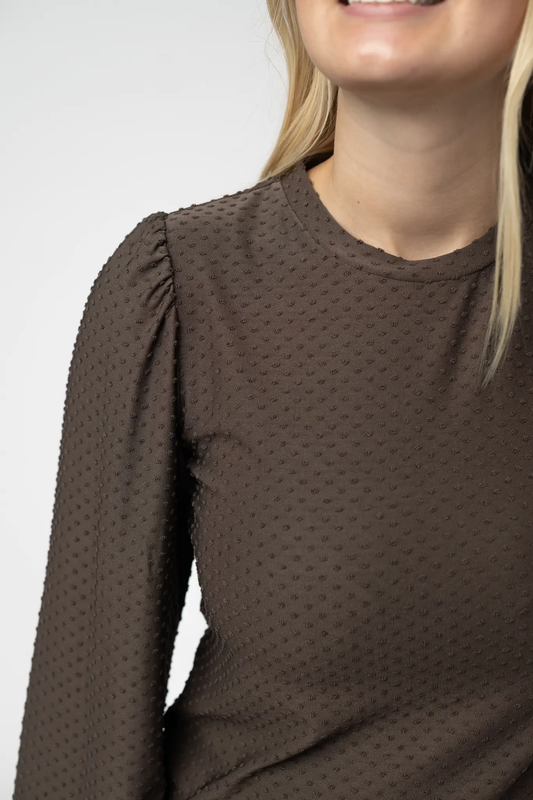 Miranda Dot Top - Brown by Michelle Mae