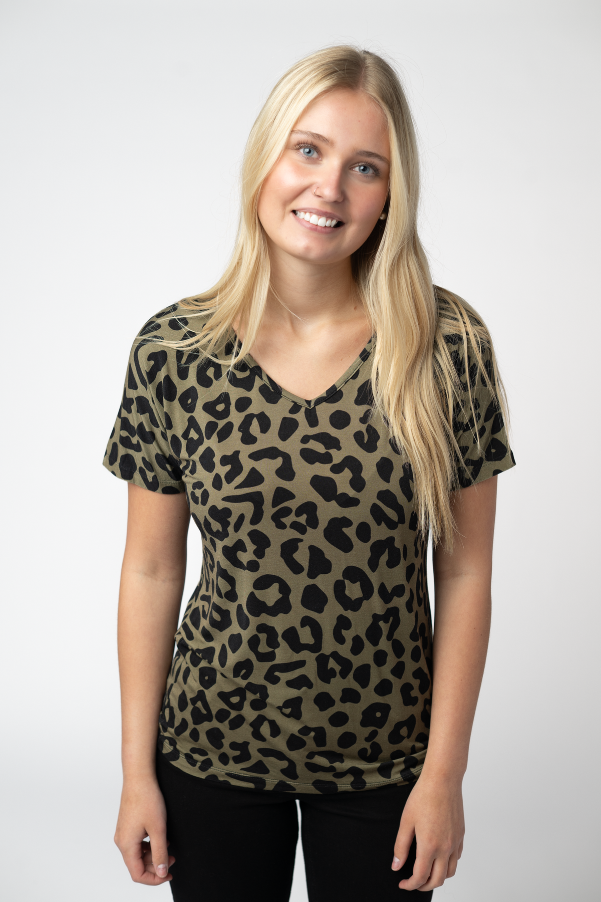 IN STOCK Chloe Cozy Top - Olive Animal Print by Michelle Mae
