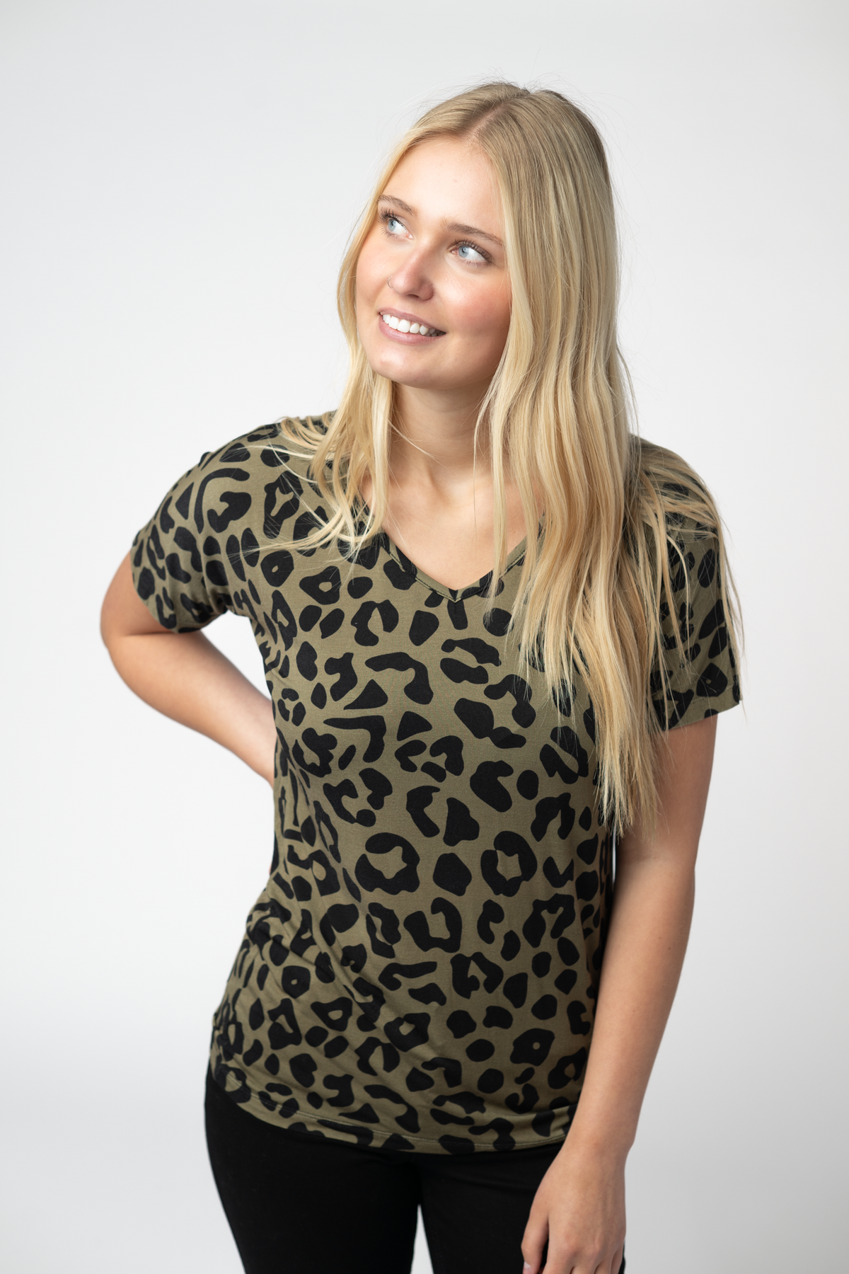 IN STOCK Chloe Cozy Top - Olive Animal Print by Michelle Mae