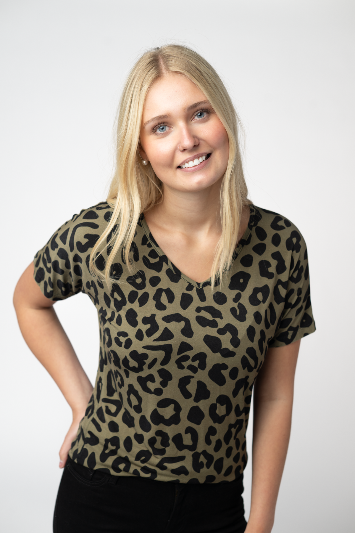 IN STOCK Chloe Cozy Top - Olive Animal Print by Michelle Mae