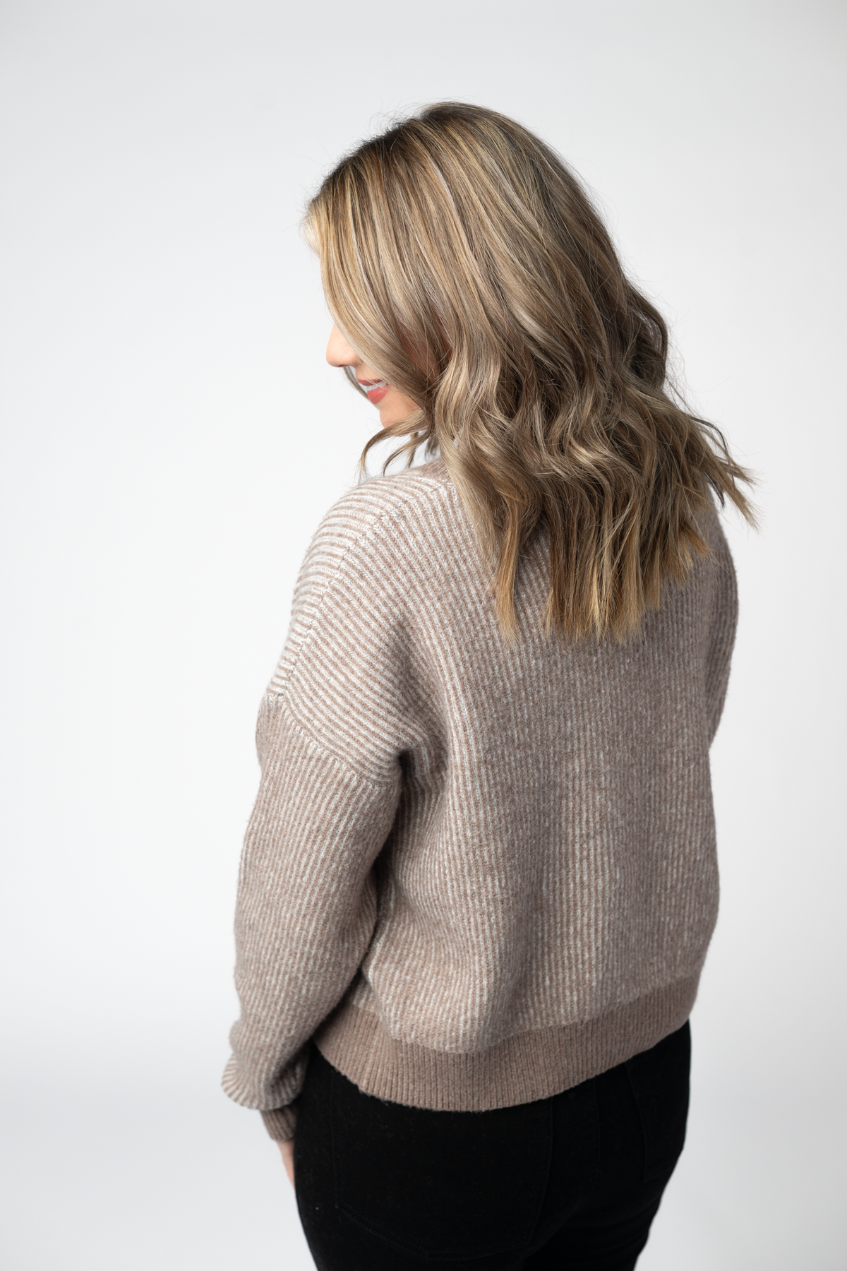 IN STOCK Josie Cozy Crew Sweater - Mocha by Michelle Mae