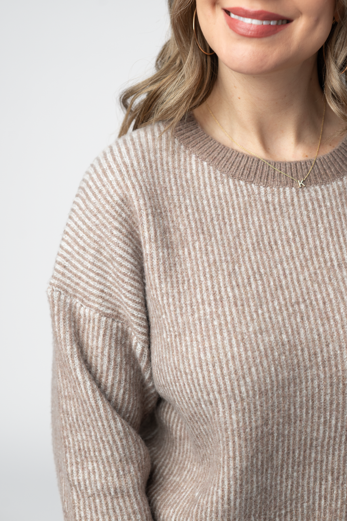 IN STOCK Josie Cozy Crew Sweater - Mocha by Michelle Mae