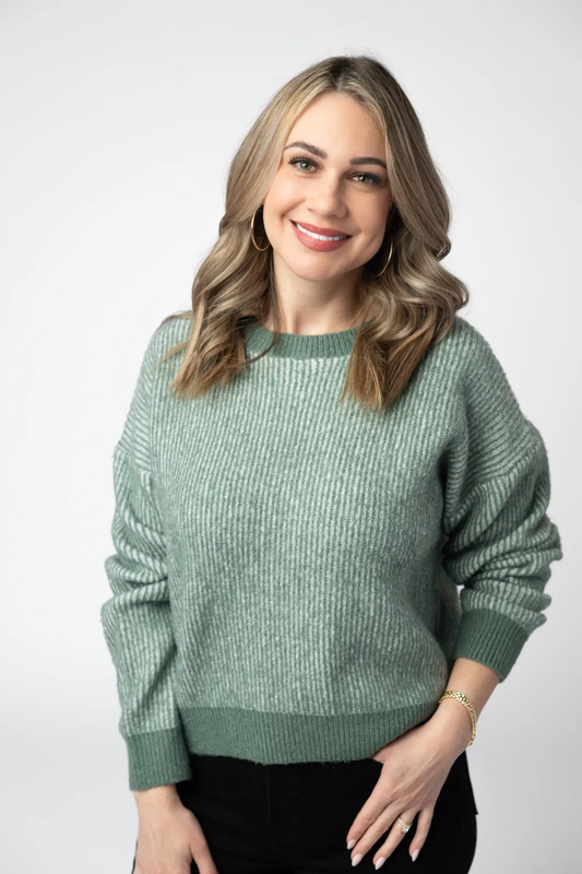 Josie Cozy Crew Sweater - Sage by Michelle Mae