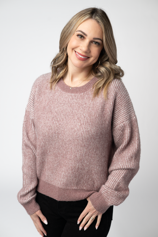 Josie Cozy Crew Sweater - Dusty Rose by Michelle Mae