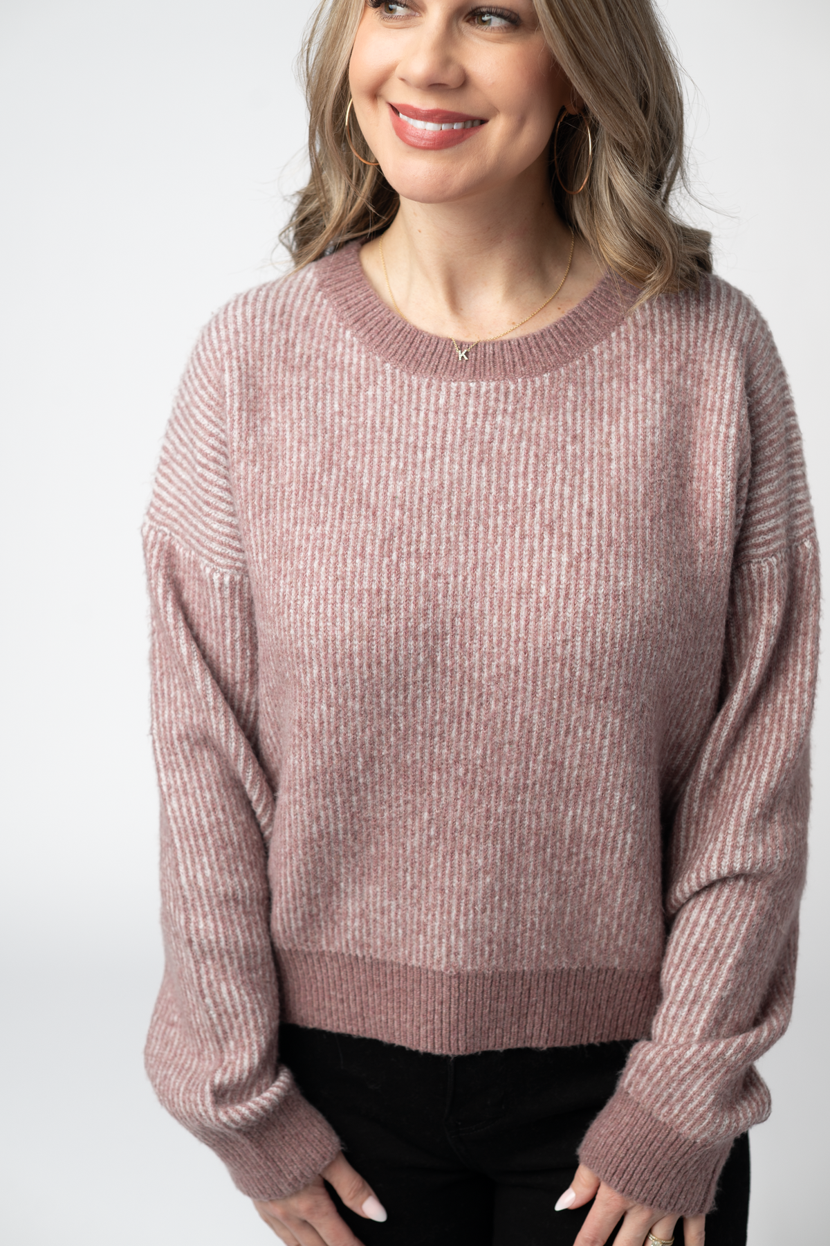 IN STOCK Josie Cozy Crew Sweater - Dusty Rose by Michelle Mae