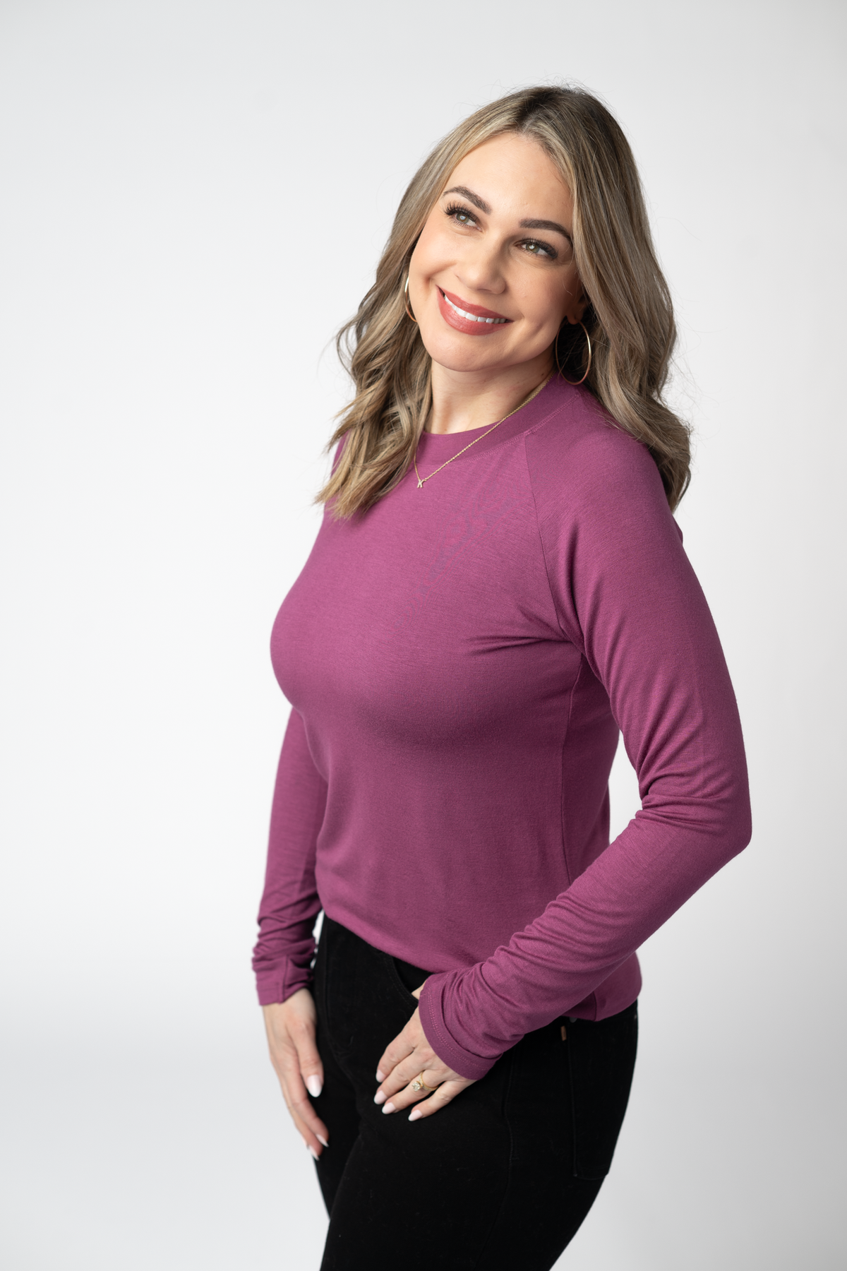 IN STOCK Blair Long Sleeve Top - Mulberry by Michelle Mae