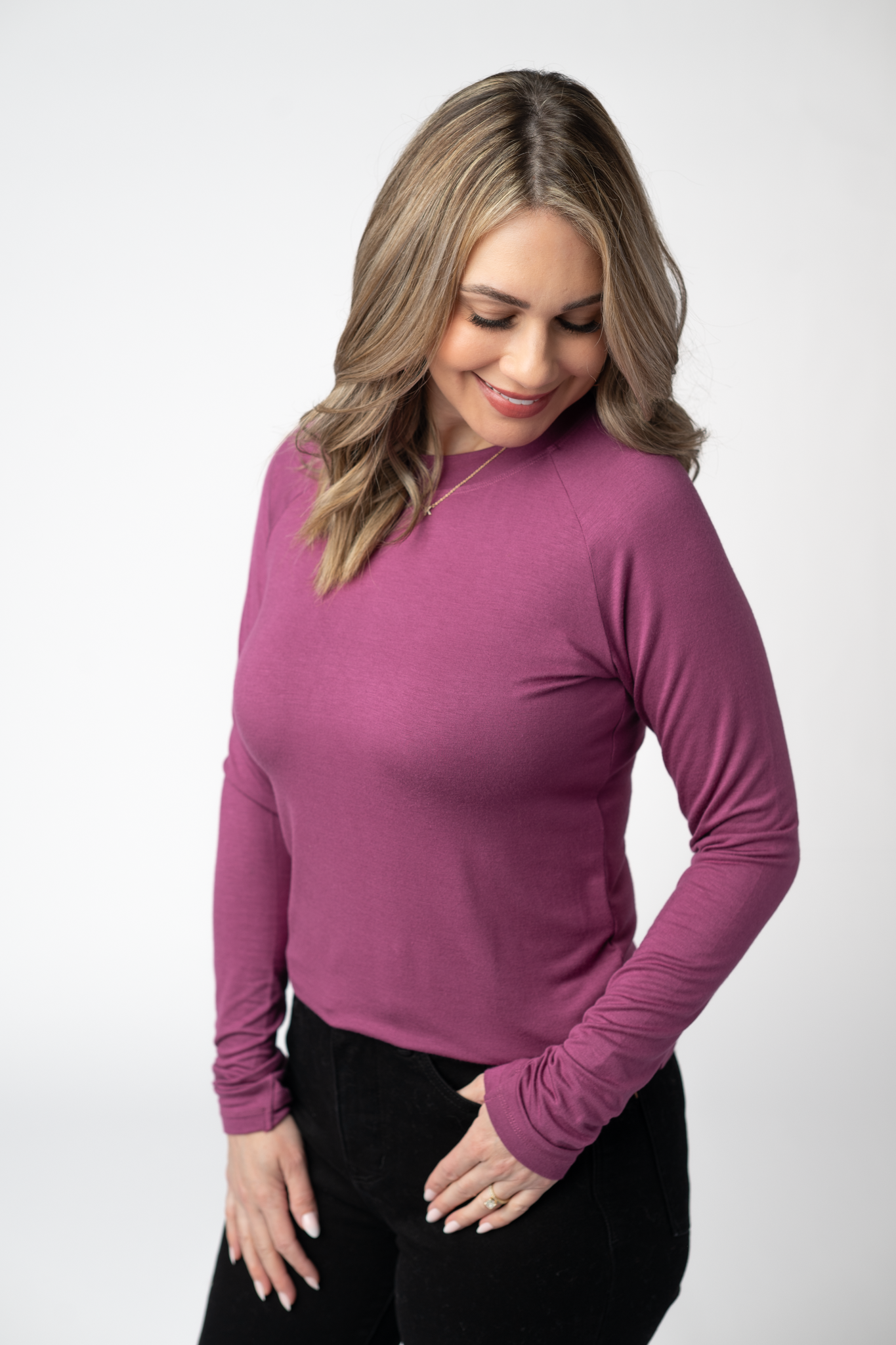 IN STOCK Blair Long Sleeve Top - Mulberry by Michelle Mae