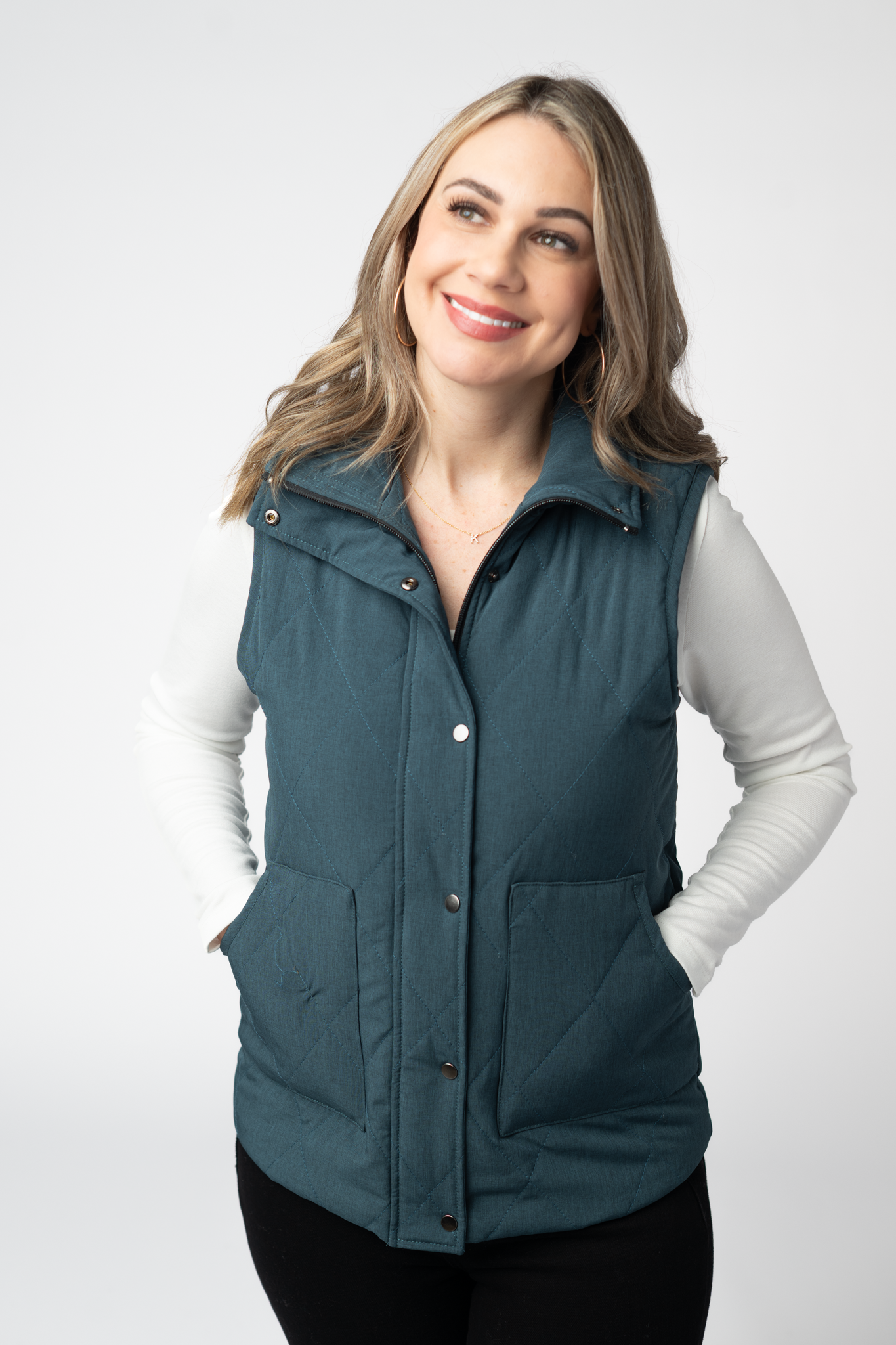 IN STOCK Remy Zip Up Vest - Teal by Michelle Mae