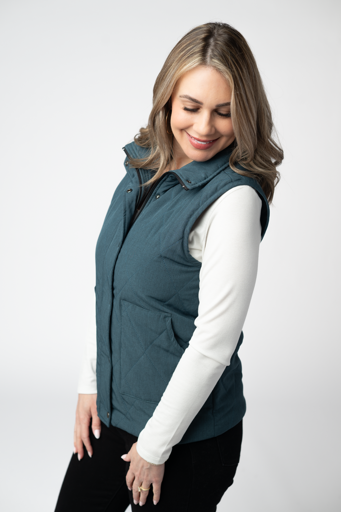 IN STOCK Remy Zip Up Vest - Teal by Michelle Mae