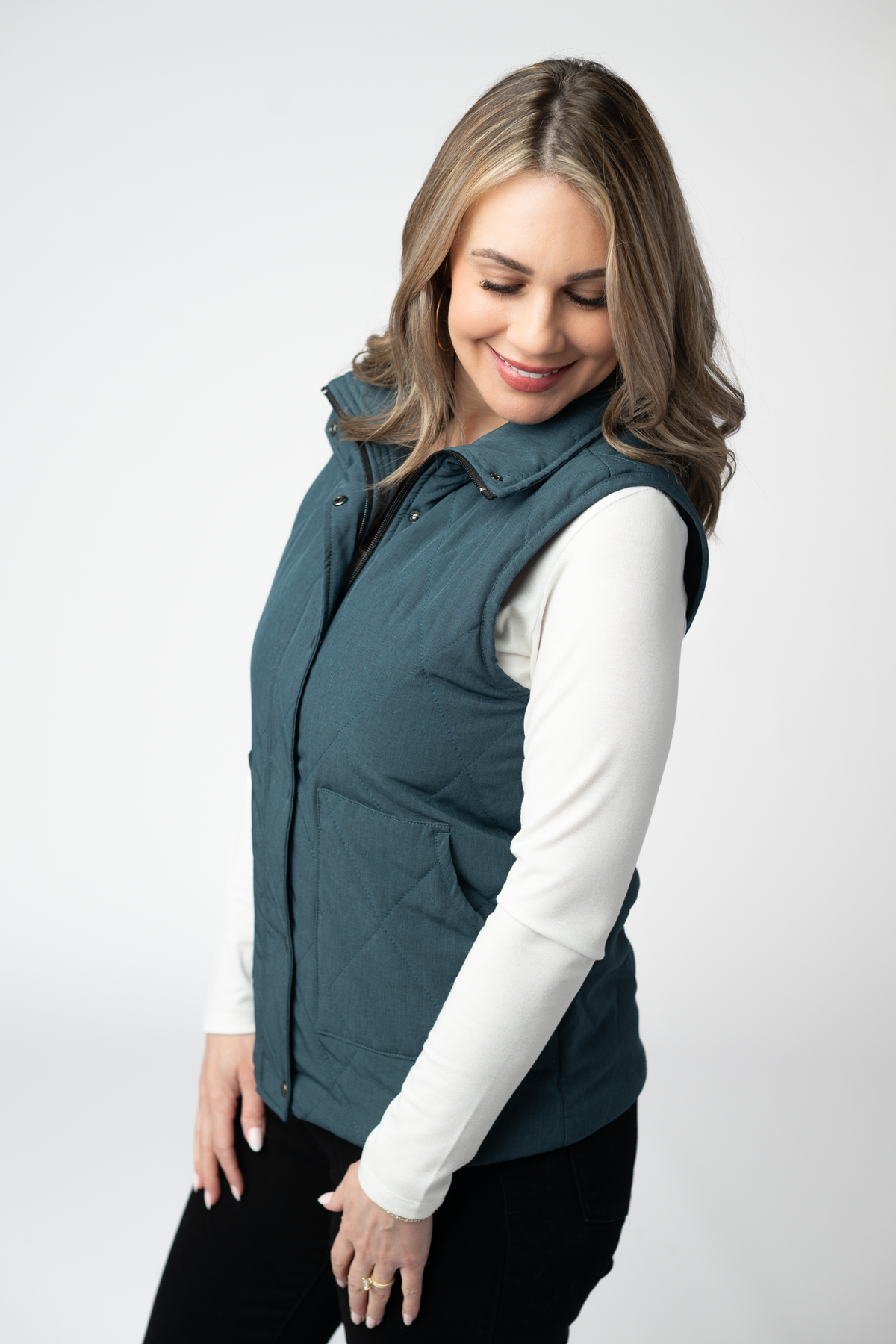IN STOCK Remy Zip Up Vest - Teal by Michelle Mae