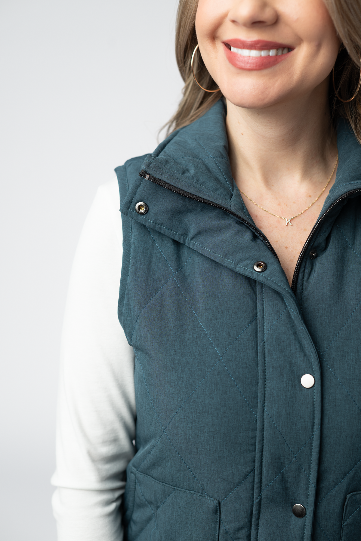 IN STOCK Remy Zip Up Vest - Teal by Michelle Mae