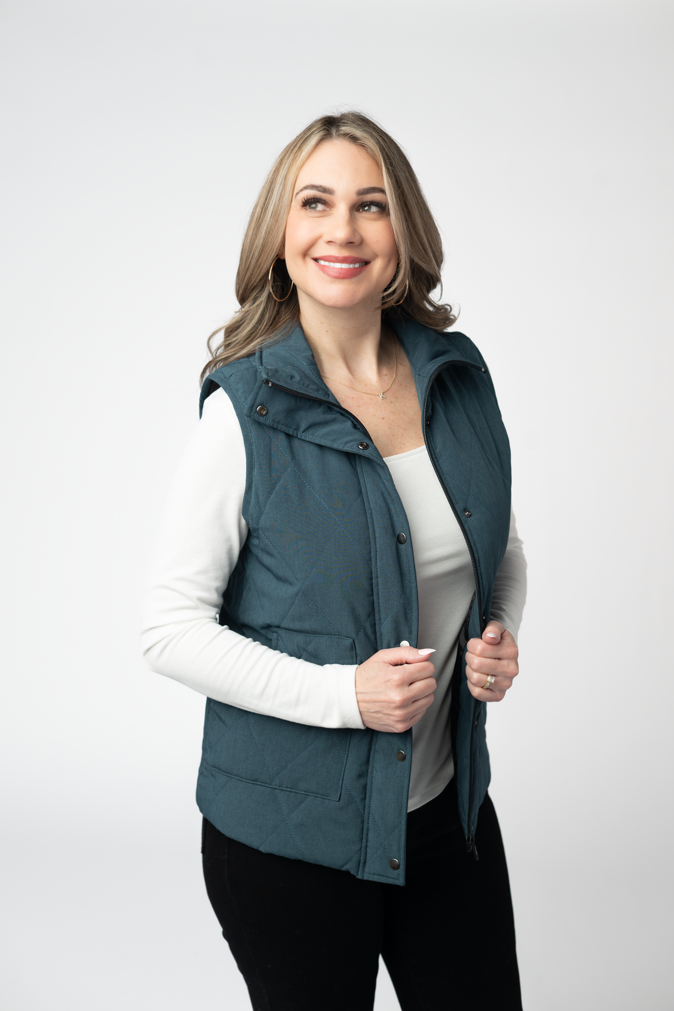 IN STOCK Remy Zip Up Vest - Teal by Michelle Mae