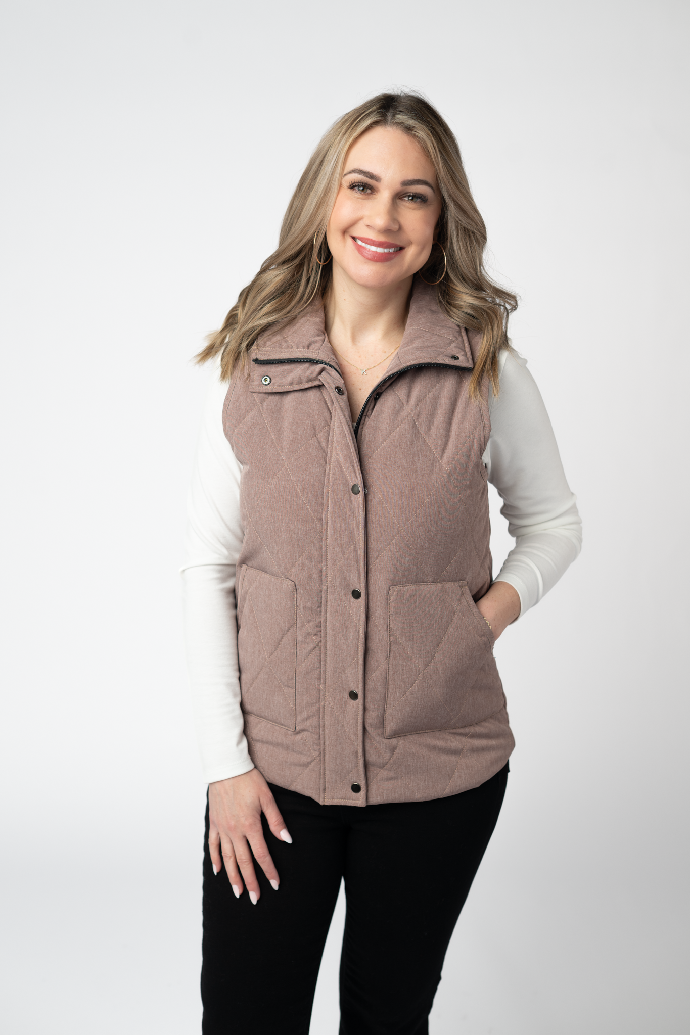 IN STOCK Remy Zip Up Vest - Chestnut by Michelle Mae