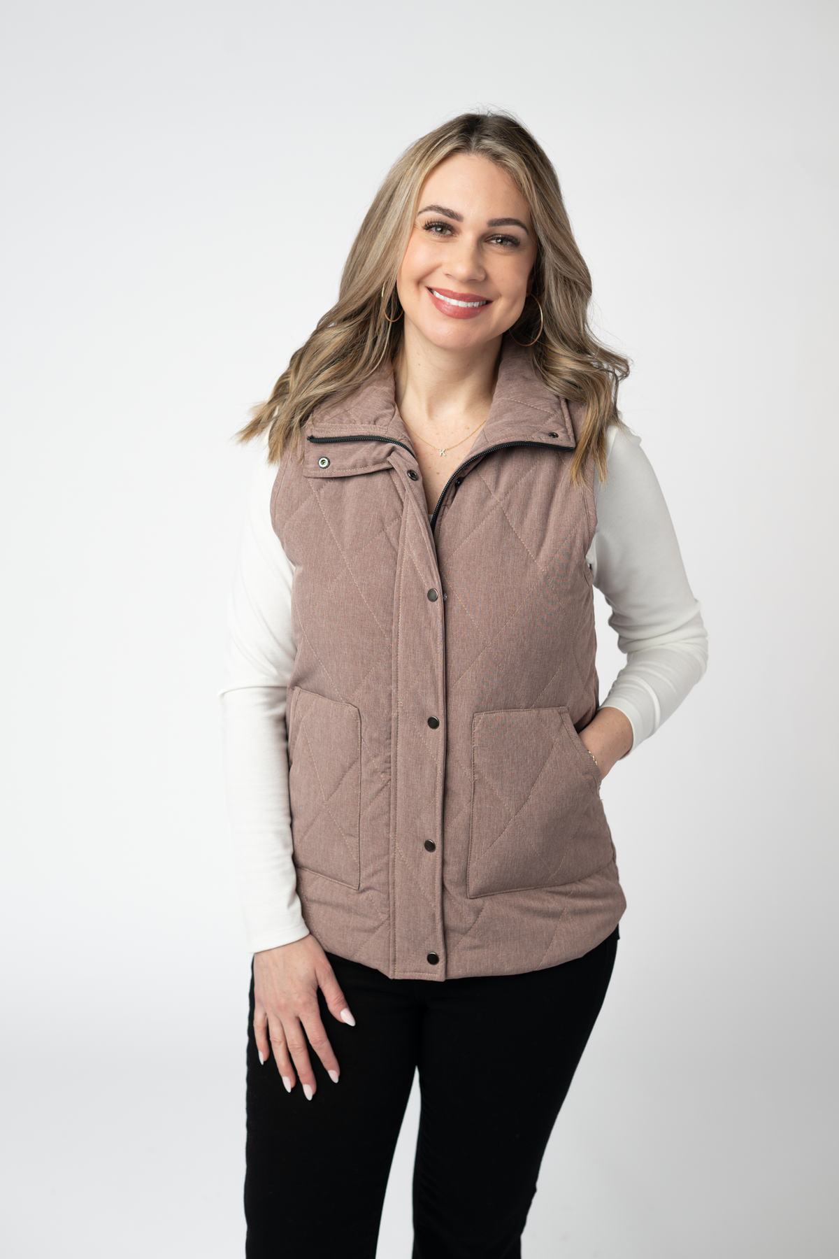 IN STOCK Remy Zip Up Vest - Chestnut by Michelle Mae