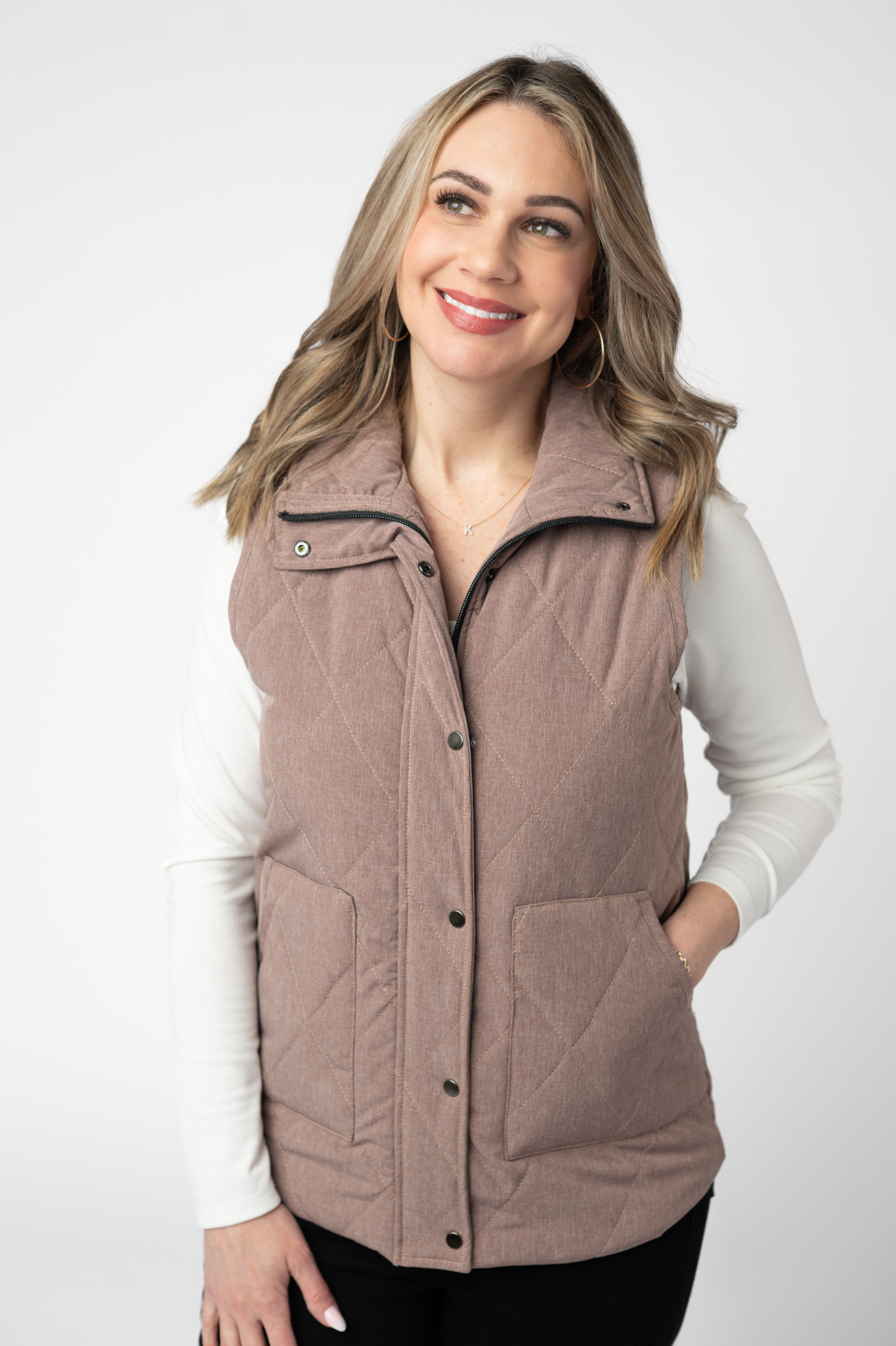 IN STOCK Remy Zip Up Vest - Chestnut by Michelle Mae