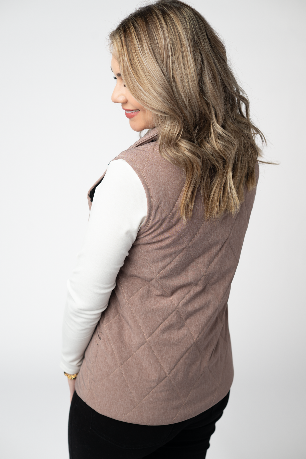 IN STOCK Remy Zip Up Vest - Chestnut by Michelle Mae