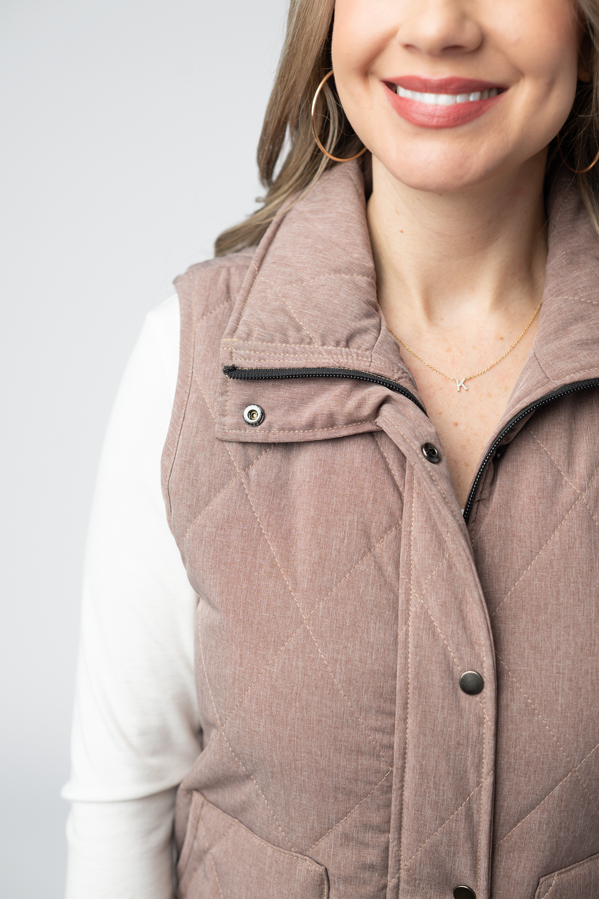 IN STOCK Remy Zip Up Vest - Chestnut by Michelle Mae