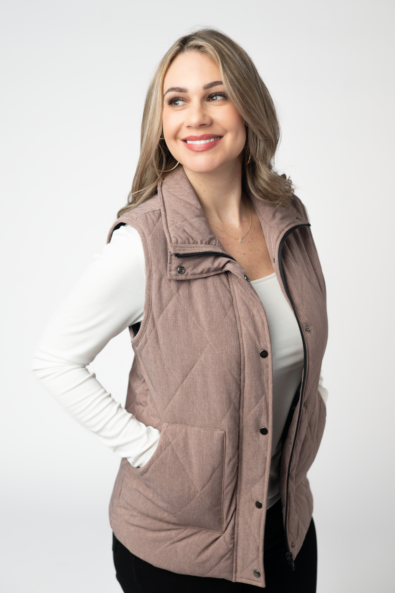 Remy Zip Up Vest - Chestnut by Michelle Mae