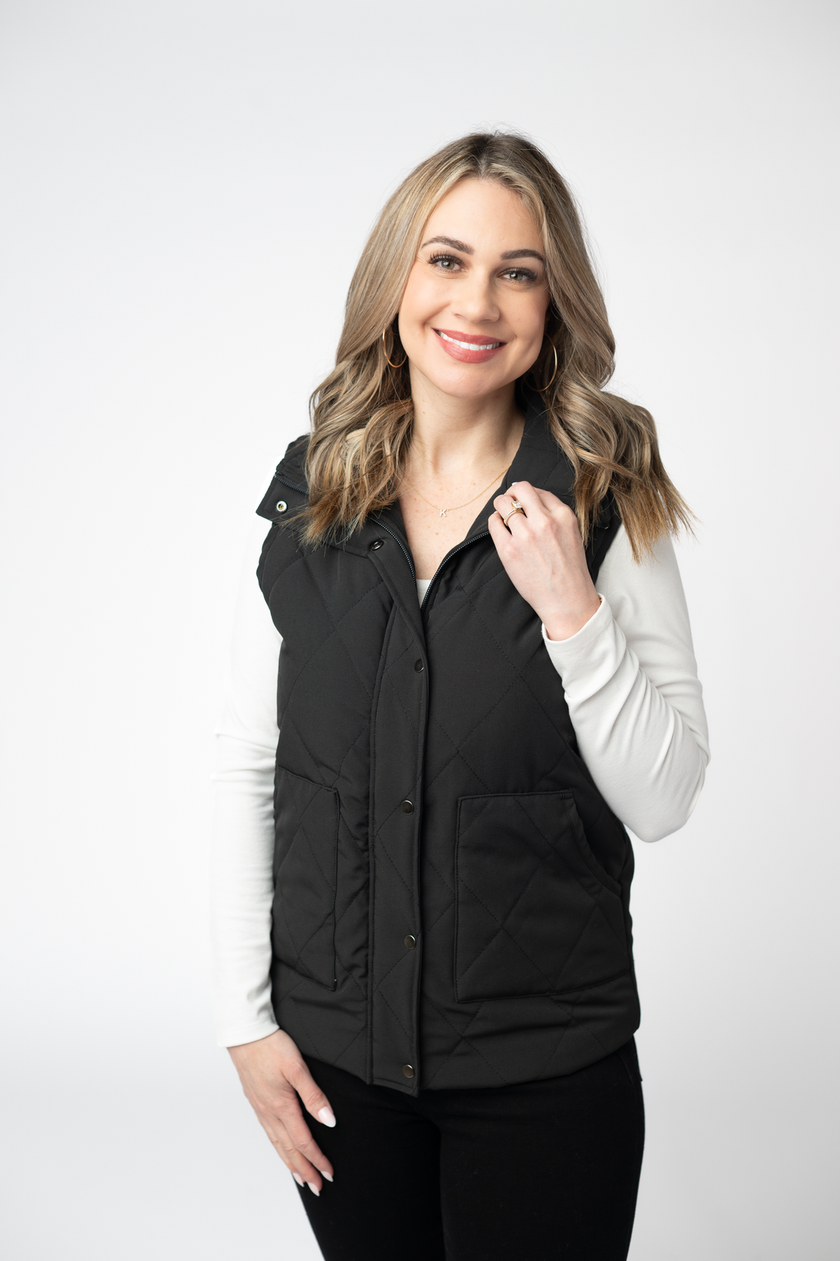 IN STOCK Remy Zip Up Vest - Black by Michelle Mae