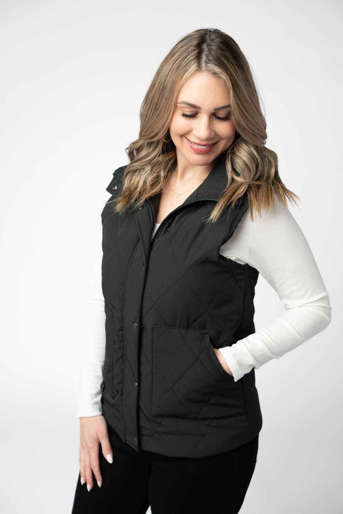 IN STOCK Remy Zip Up Vest - Black by Michelle Mae