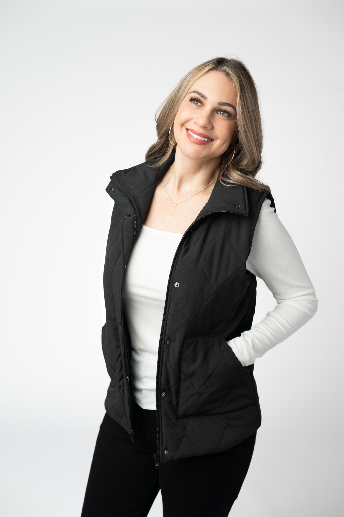Remy Zip Up Vest - Black by Michelle Mae