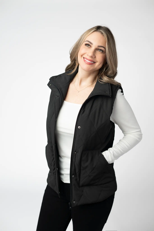 Remy Zip Up Vest - Black by Michelle Mae