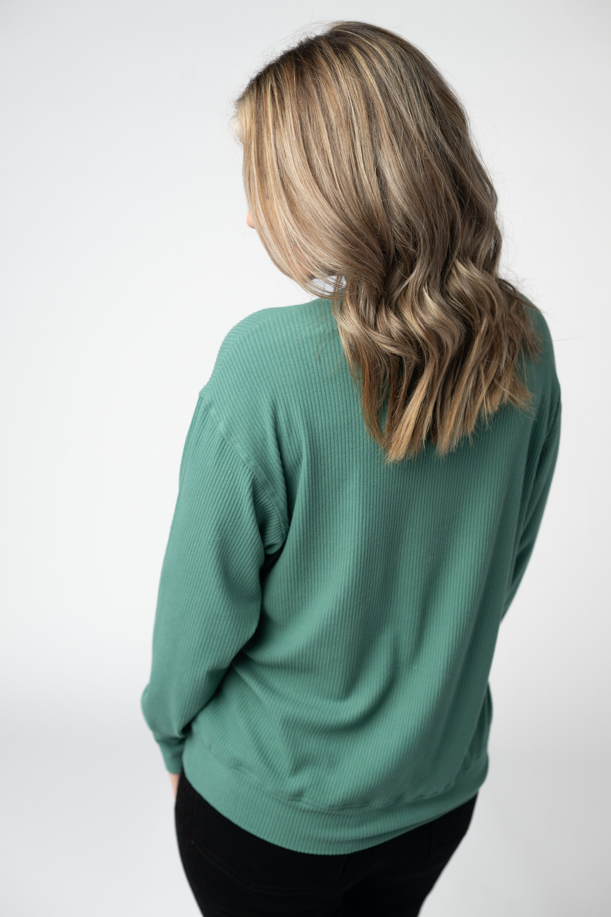 IN STOCK Corrine Ribbed Pullover Top - Fern by Michelle Mae
