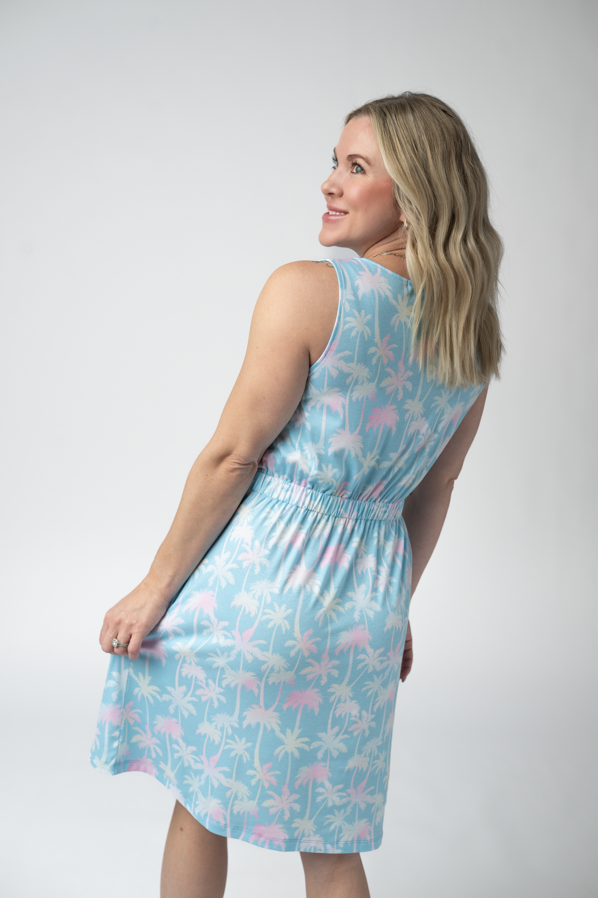 IN STOCK Beverly Button Dress - Aqua Palm FINAL SALE by Michelle Mae