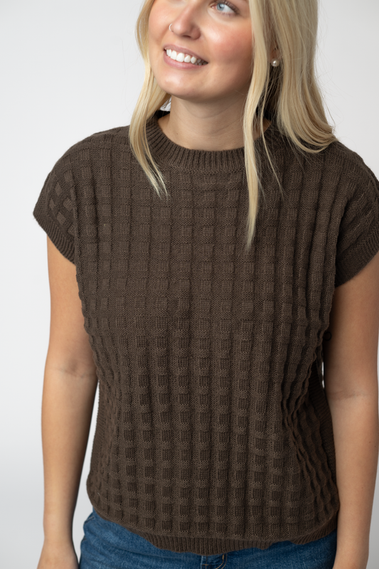 Kelly Knitted Top - Brown by Michelle Mae