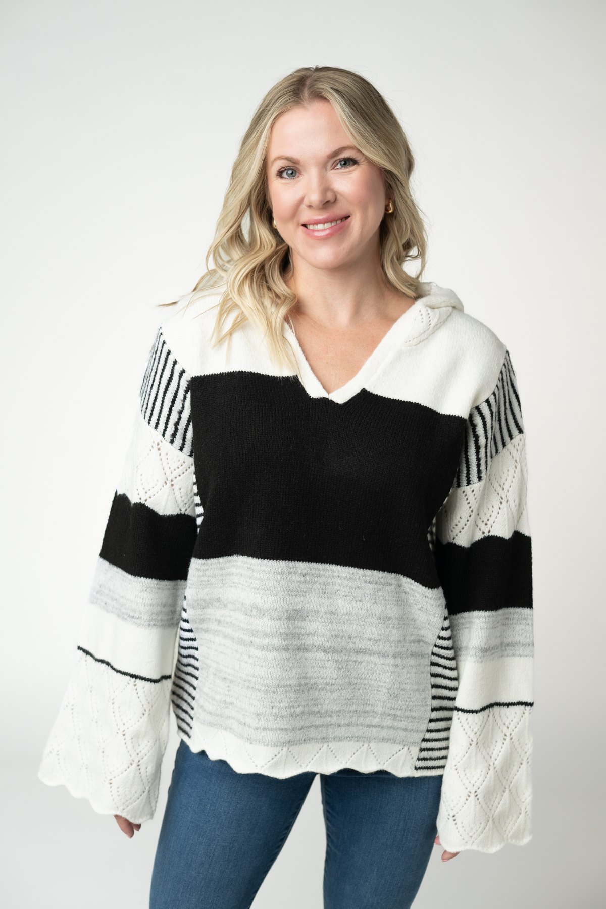 IN STOCK Monochrome Colorblock Hoodie by Michelle Mae