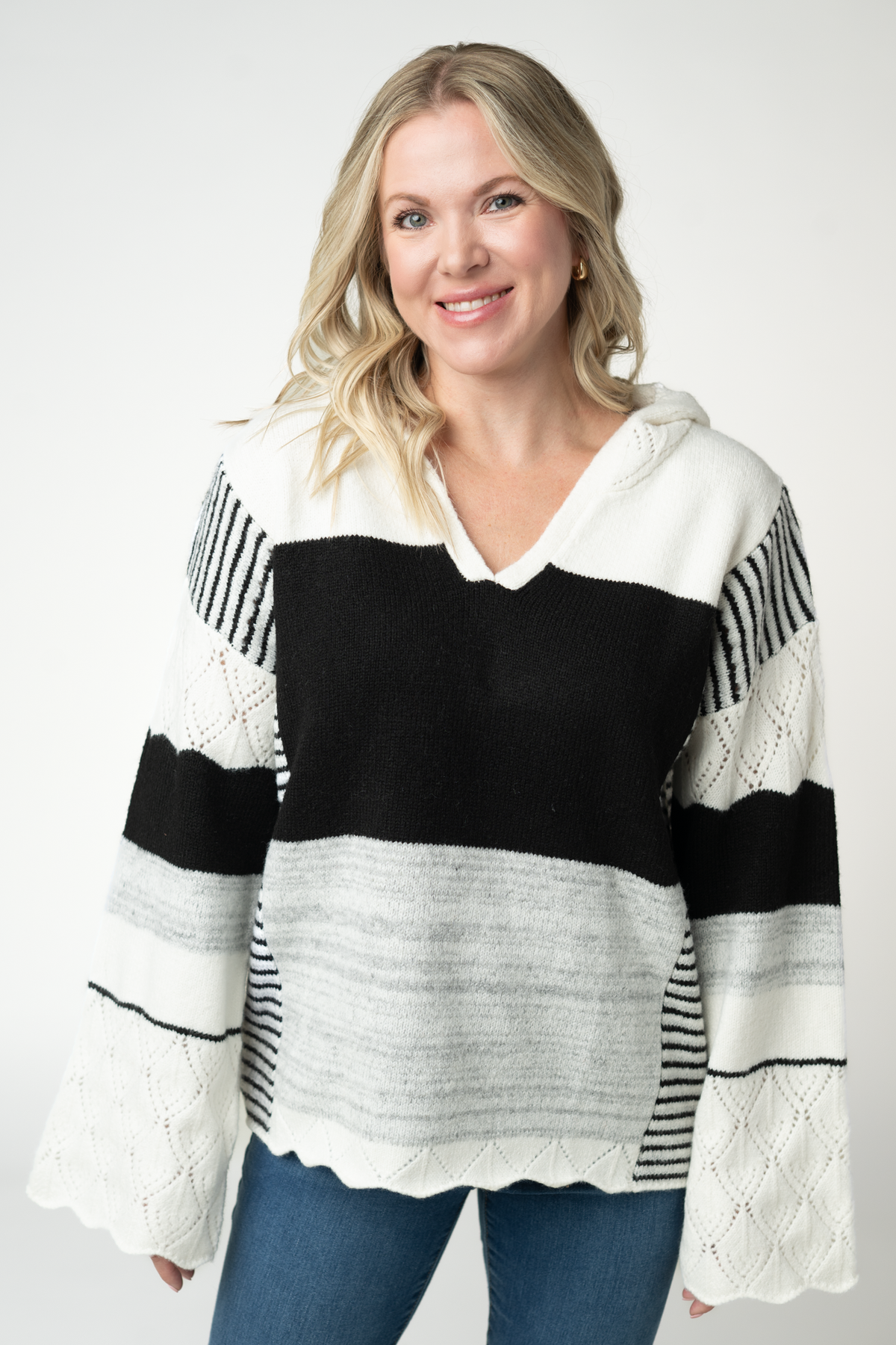 IN STOCK Monochrome Colorblock Hoodie by Michelle Mae