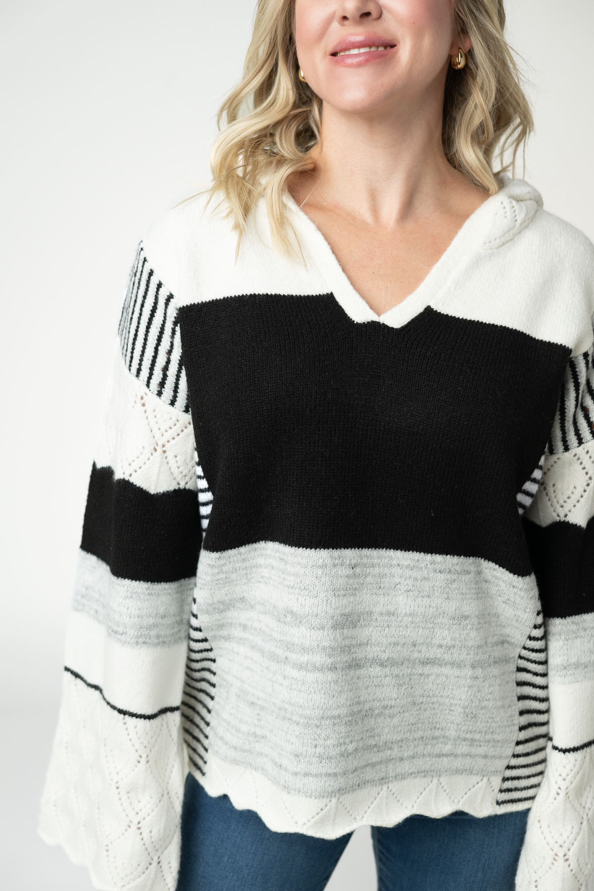 IN STOCK Monochrome Colorblock Hoodie by Michelle Mae