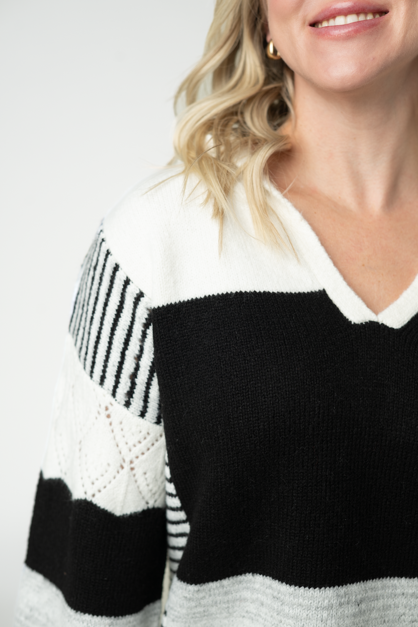 IN STOCK Monochrome Colorblock Hoodie by Michelle Mae