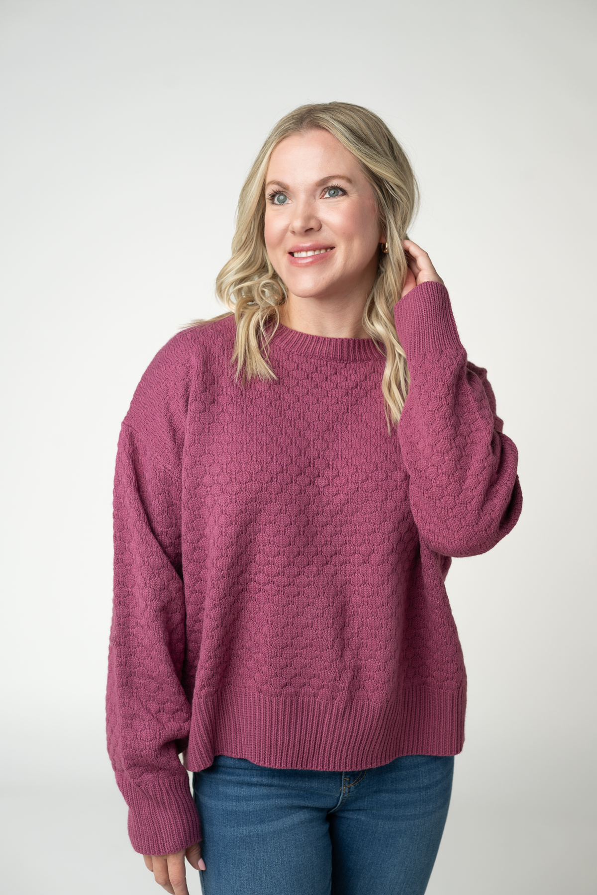 IN STOCK Gianna Pullover Sweater - Raspberry by Michelle Mae