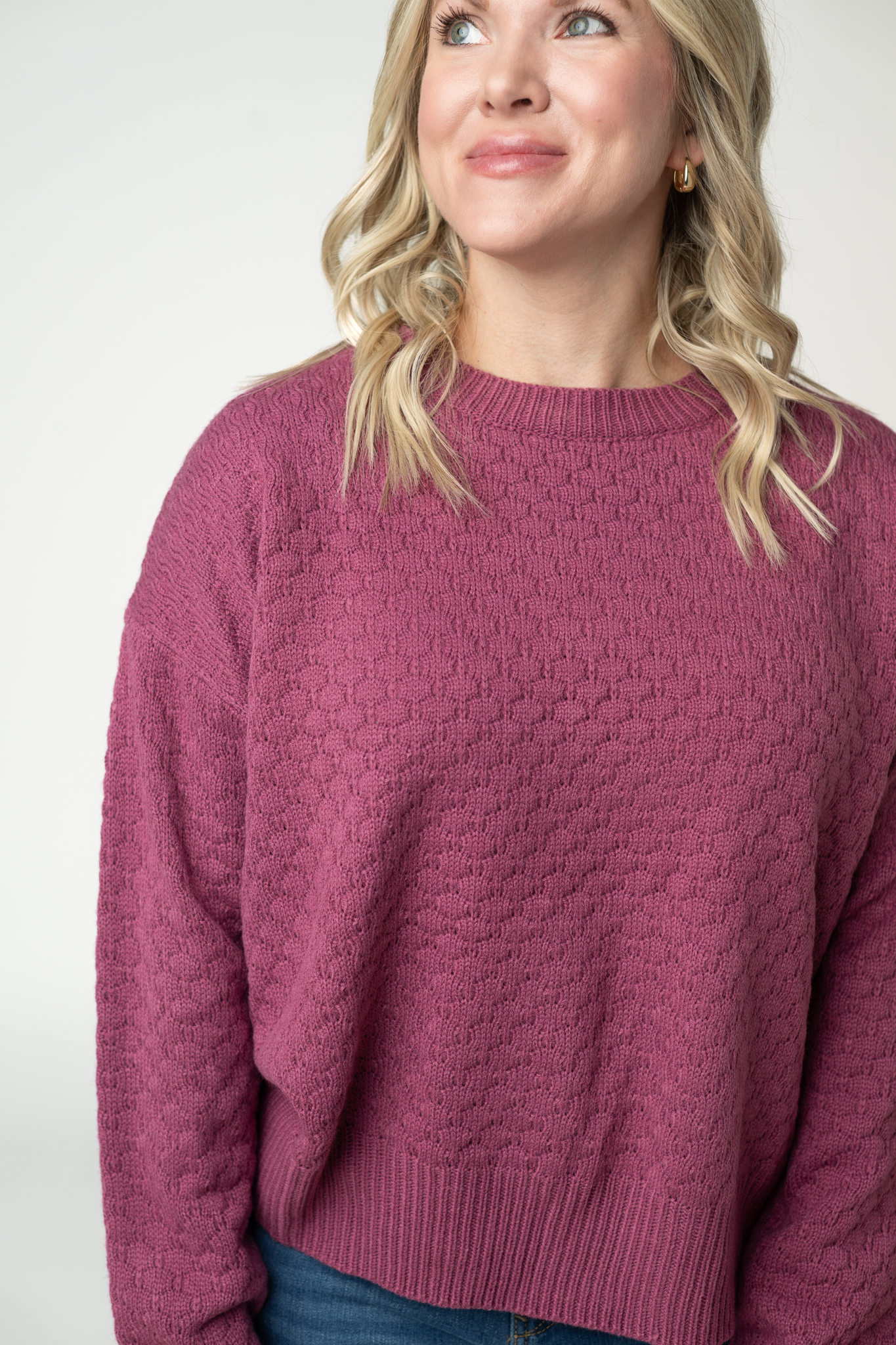 IN STOCK Gianna Pullover Sweater - Raspberry by Michelle Mae