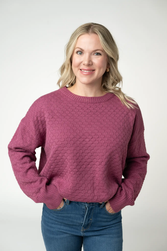 Gianna Pullover Sweater - Raspberry by Michelle Mae
