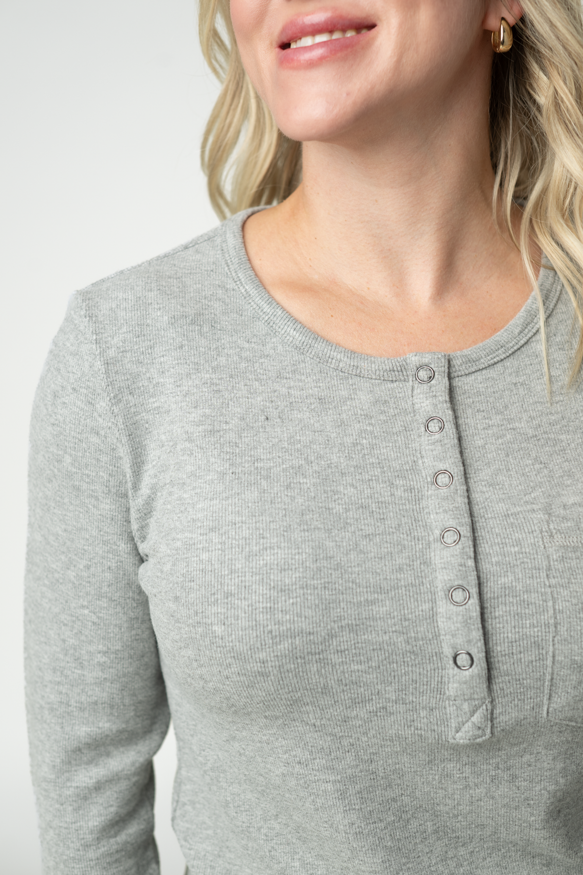 IN STOCK Georgia Long Sleeve Top - Light Grey by Michelle Mae