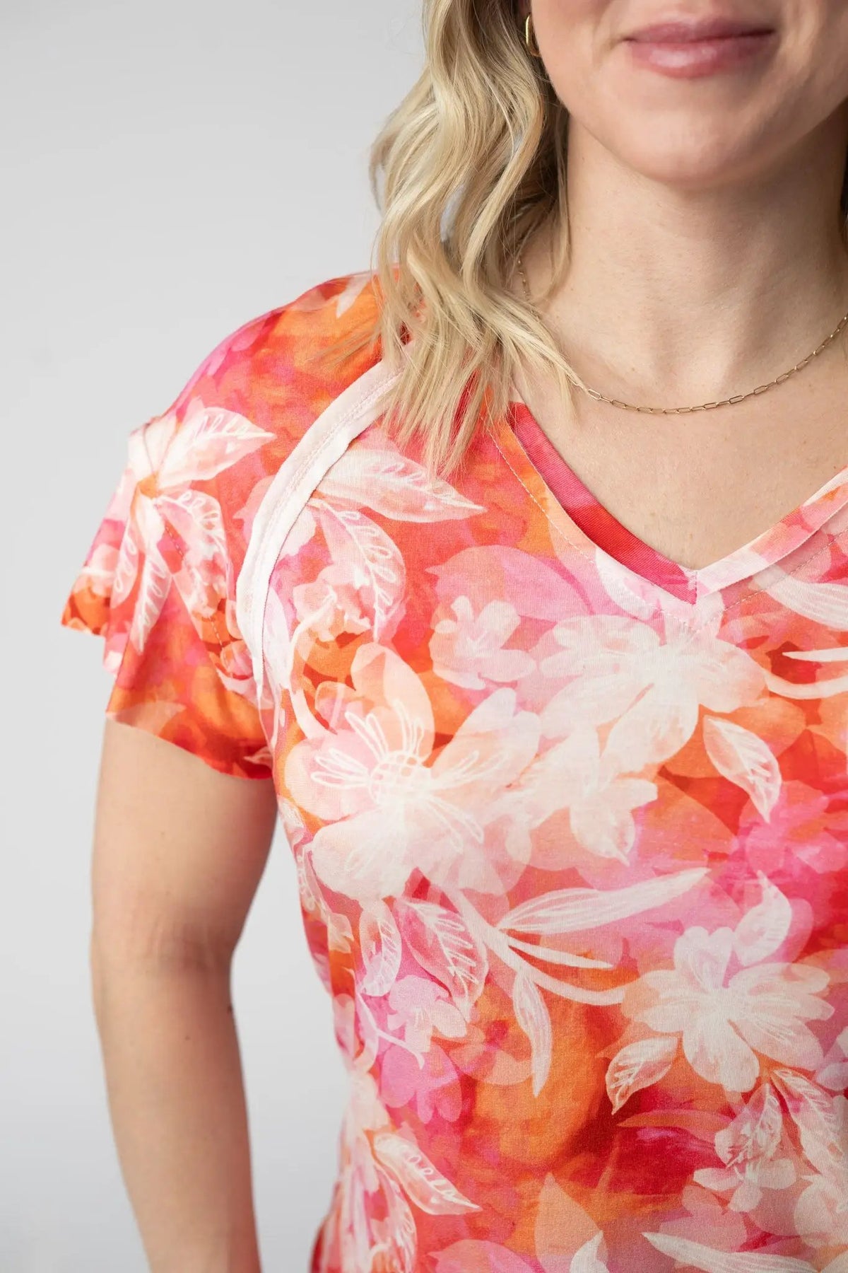 IN STOCK Raelynn V-Neck Top - Sunset Tropical Floral FINAL SALE by Michelle Mae