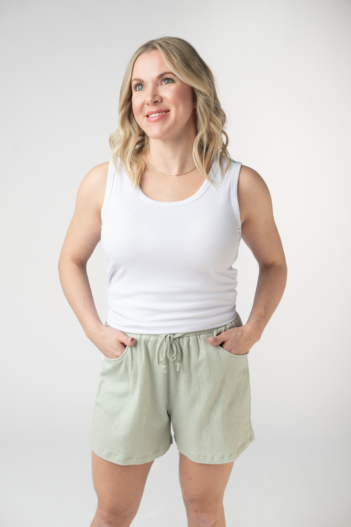 IN STOCK Candice Crinkle Shorts - Light Green FINAL SALE by Michelle Mae