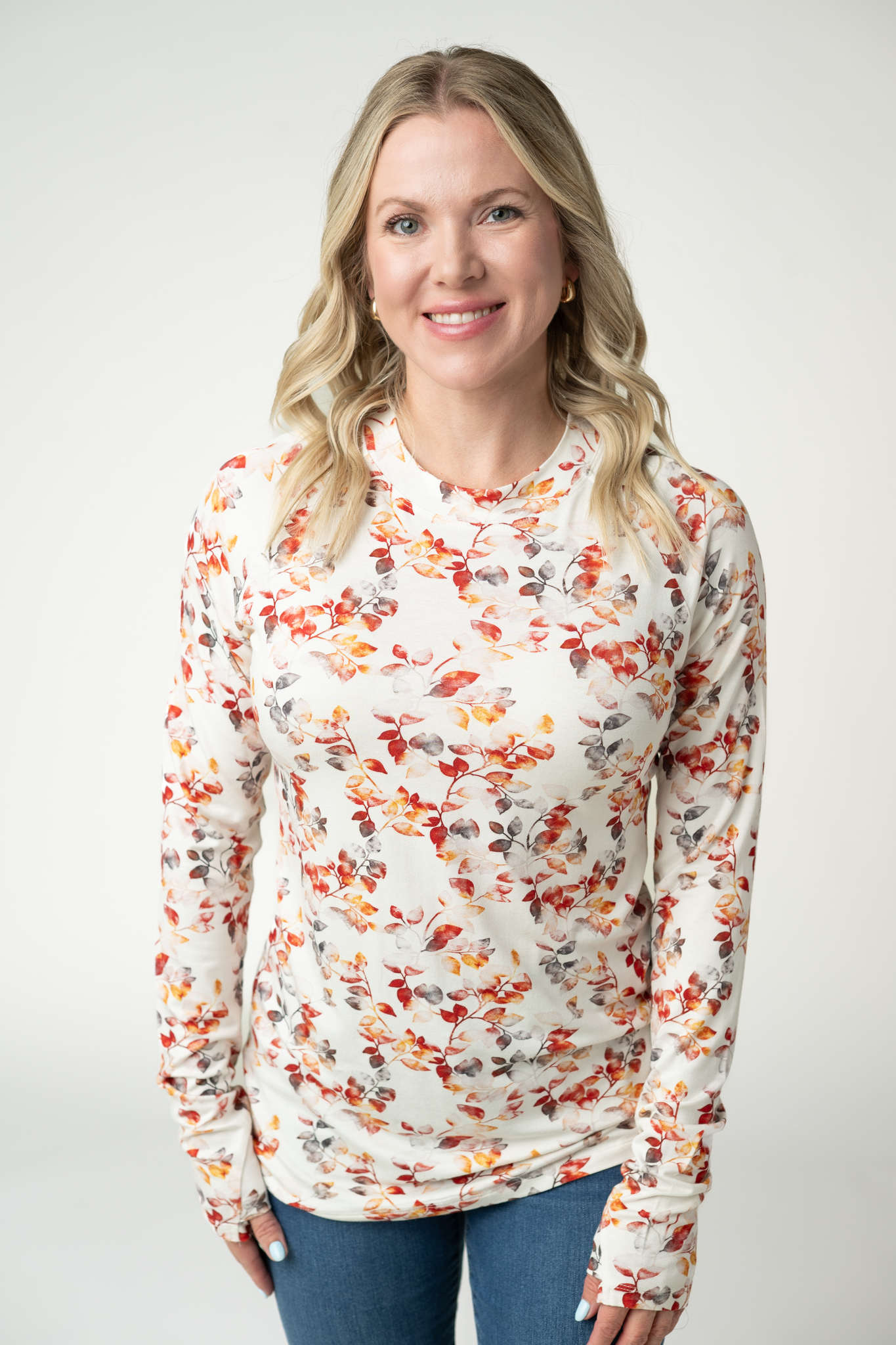 Blair Long Sleeve Top - Autumn Watercolor by Michelle Mae